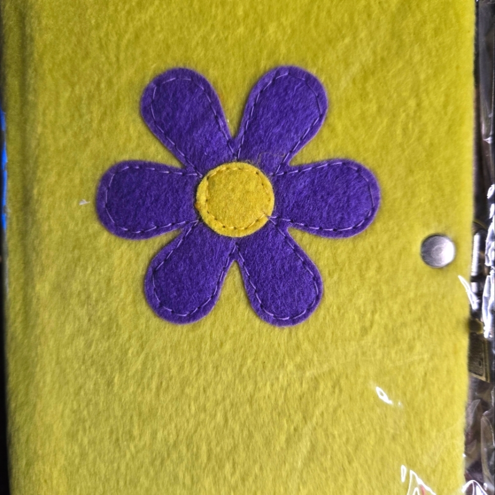 Locked Plush Flower Diary 70 pages 41/2" x 5/8" x 57/8" high